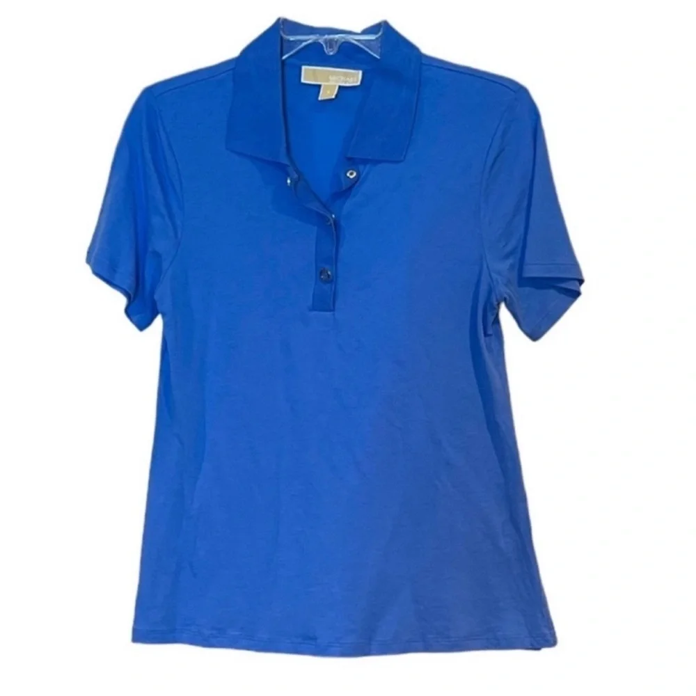 Michael Kors Royal Blue Polo Shirt Women’s Small Stretch Top